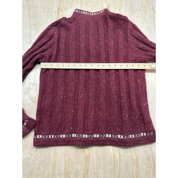 Woolrich 1/4 Zip Women’s Medium Ruby Heather Ramie Wool Blend Outdoor  M - Picture 5 of 6